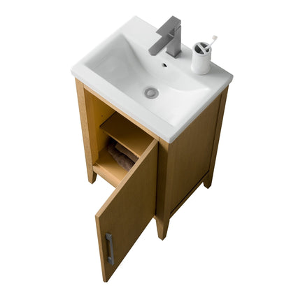 Vanity Art 20 oder 24 oder 30 Badezimmer-Waschtisch mit Einzelwaschbecken und Keramikplatte