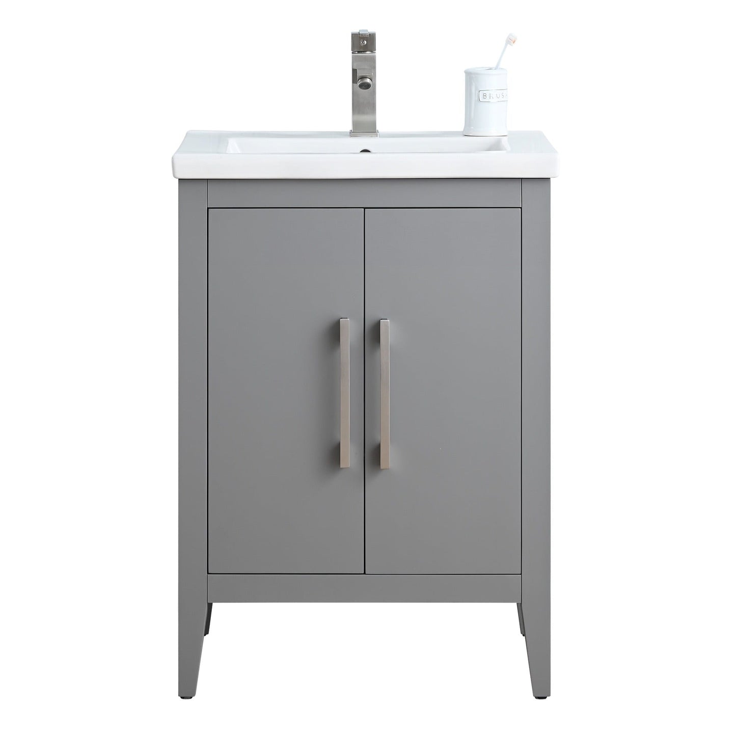Vanity Art 20 oder 24 oder 30 Badezimmer-Waschtisch mit Einzelwaschbecken und Keramikplatte
