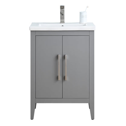 Vanity Art 20 oder 24 oder 30 Badezimmer-Waschtisch mit Einzelwaschbecken und Keramikplatte