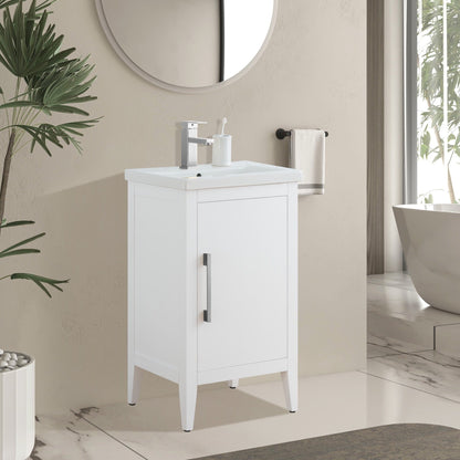 Vanity Art 20 oder 24 oder 30 Badezimmer-Waschtisch mit Einzelwaschbecken und Keramikplatte