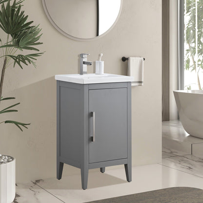 Vanity Art 20 oder 24 oder 30 Badezimmer-Waschtisch mit Einzelwaschbecken und Keramikplatte