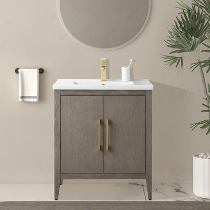 Vanity Art 20 oder 24 oder 30 Badezimmer-Waschtisch mit Einzelwaschbecken und Keramikplatte