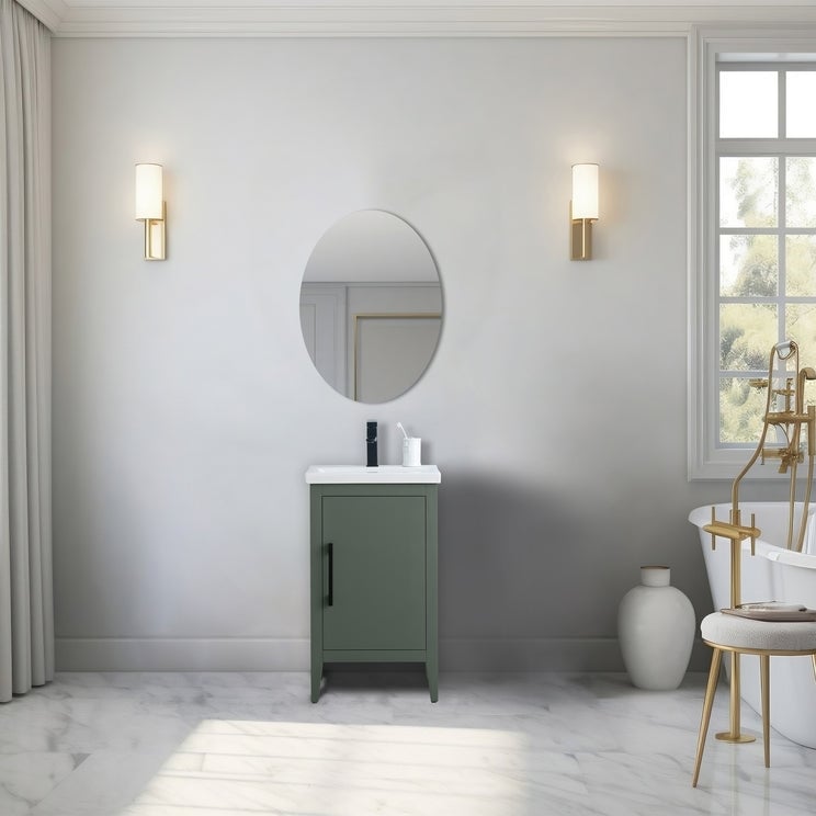 Vanity Art 20 oder 24 oder 30 Badezimmer-Waschtisch mit Einzelwaschbecken und Keramikplatte
