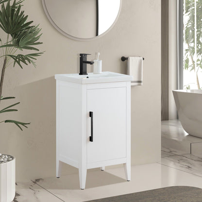 Vanity Art 20 oder 24 oder 30 Badezimmer-Waschtisch mit Einzelwaschbecken und Keramikplatte