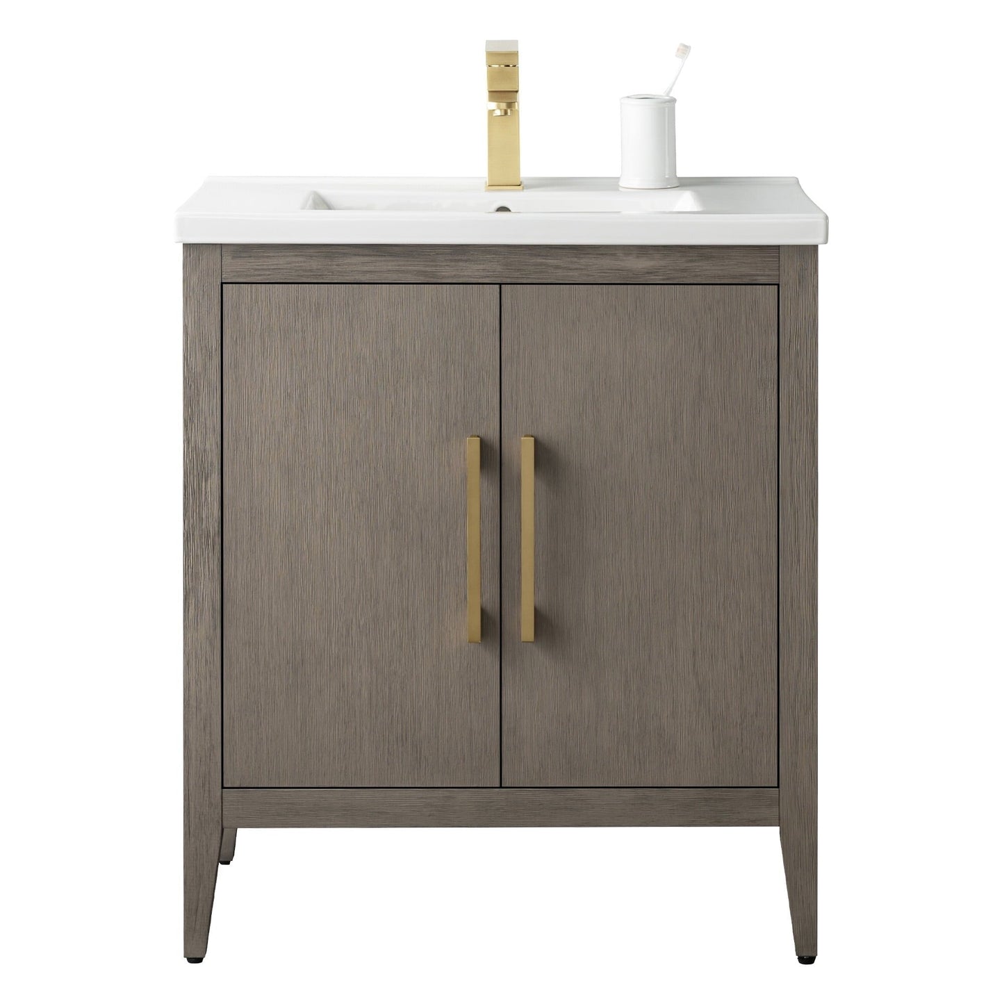 Vanity Art 20 oder 24 oder 30 Badezimmer-Waschtisch mit Einzelwaschbecken und Keramikplatte