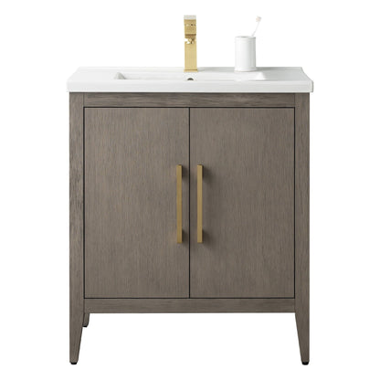 Vanity Art 20 oder 24 oder 30 Badezimmer-Waschtisch mit Einzelwaschbecken und Keramikplatte