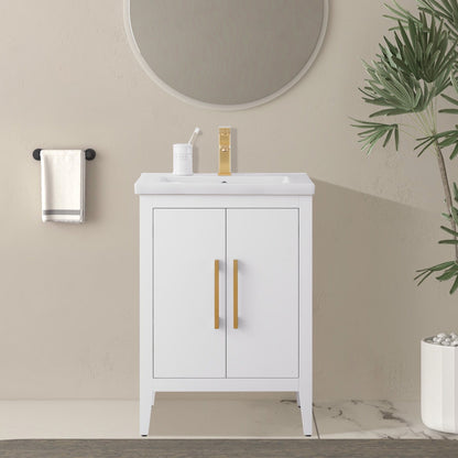 Vanity Art 20 oder 24 oder 30 Badezimmer-Waschtisch mit Einzelwaschbecken und Keramikplatte