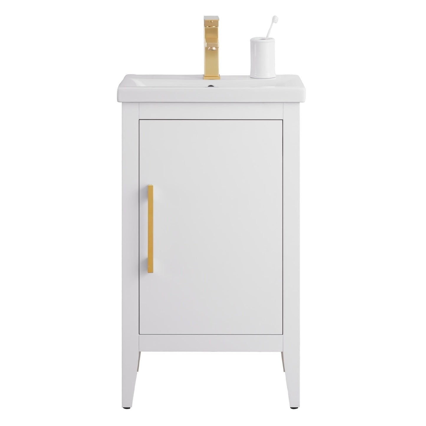 Vanity Art 20 oder 24 oder 30 Badezimmer-Waschtisch mit Einzelwaschbecken und Keramikplatte