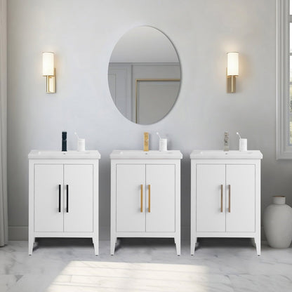 Vanity Art 20 oder 24 oder 30 Badezimmer-Waschtisch mit Einzelwaschbecken und Keramikplatte
