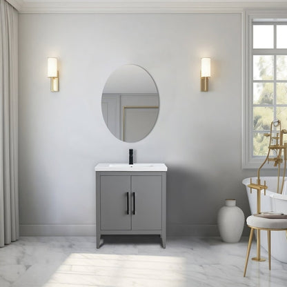 Vanity Art 20 oder 24 oder 30 Badezimmer-Waschtisch mit Einzelwaschbecken und Keramikplatte