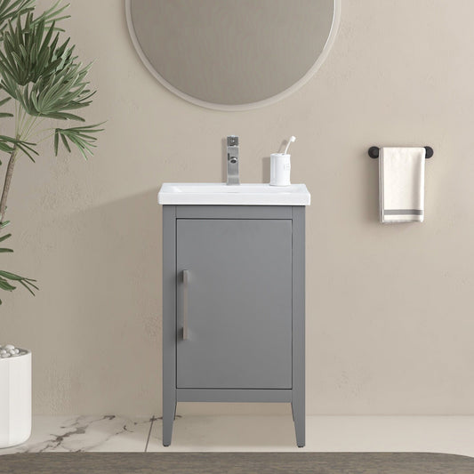 Vanity Art 20 oder 24 oder 30 Badezimmer-Waschtisch mit Einzelwaschbecken und Keramikplatte