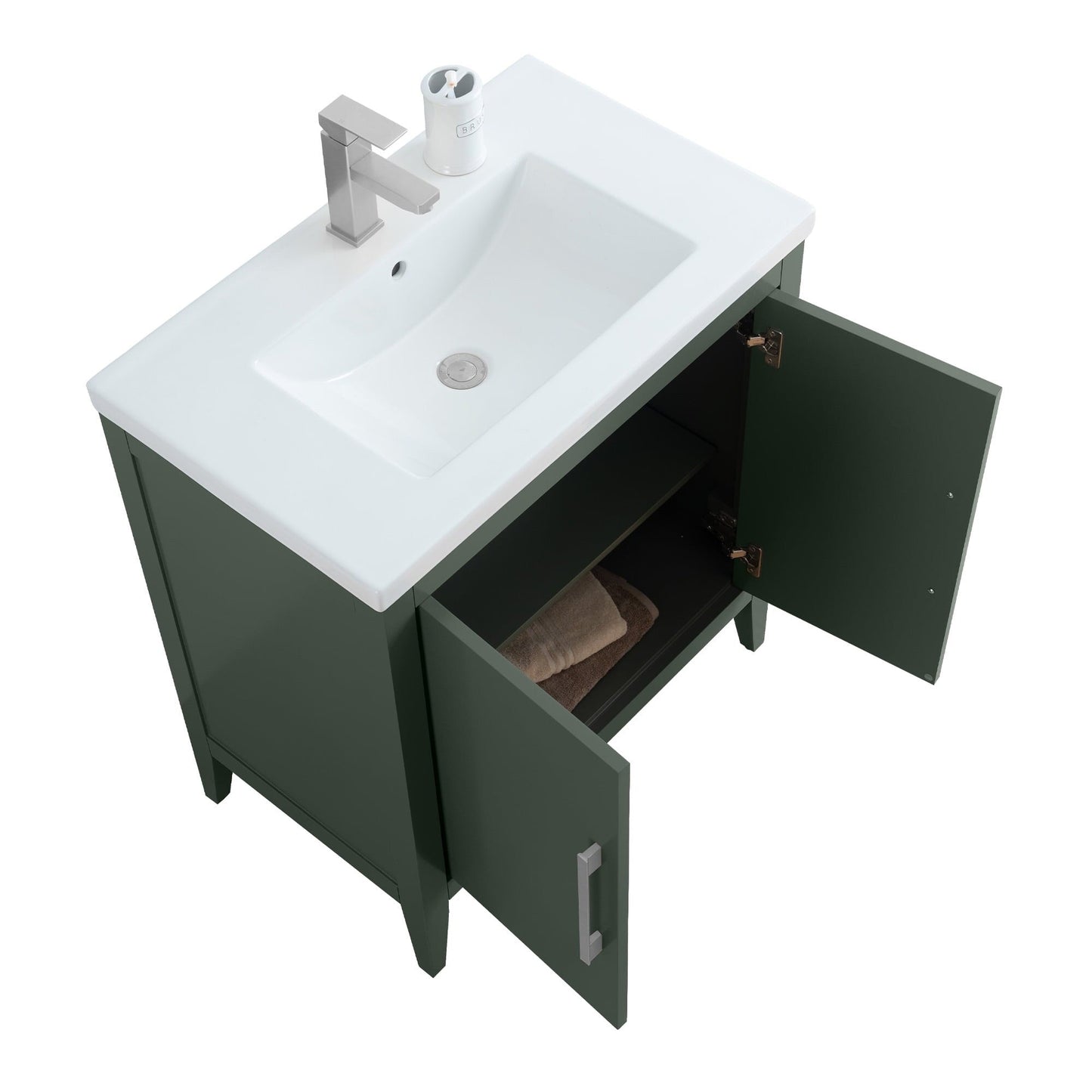 Vanity Art 20 oder 24 oder 30 Badezimmer-Waschtisch mit Einzelwaschbecken und Keramikplatte