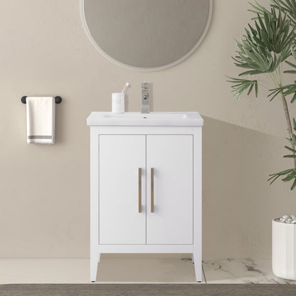 Vanity Art 20 oder 24 oder 30 Badezimmer-Waschtisch mit Einzelwaschbecken und Keramikplatte