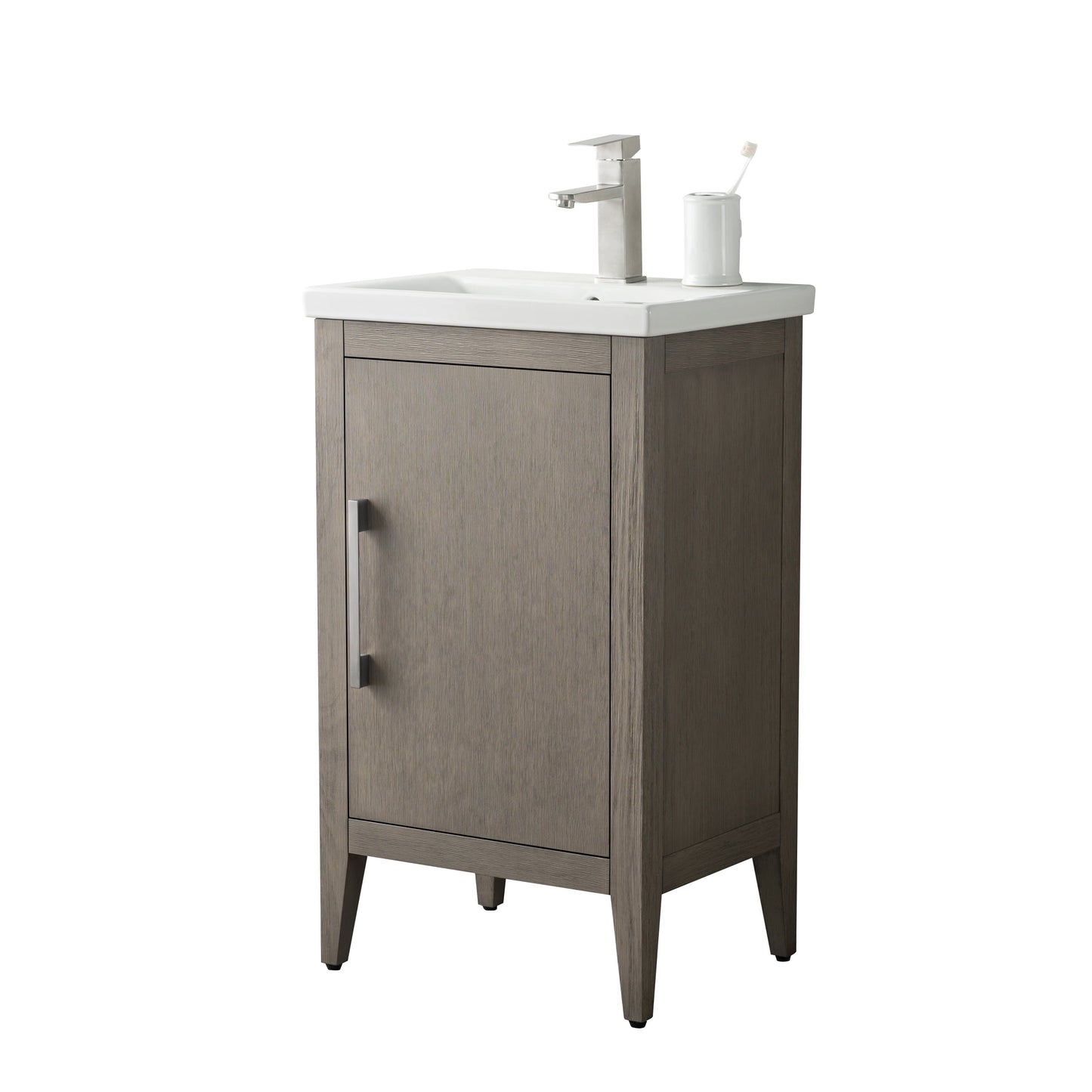 Vanity Art 20 oder 24 oder 30 Badezimmer-Waschtisch mit Einzelwaschbecken und Keramikplatte