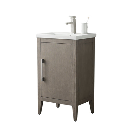Vanity Art 20 oder 24 oder 30 Badezimmer-Waschtisch mit Einzelwaschbecken und Keramikplatte
