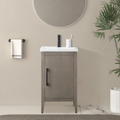 Vanity Art 20 oder 24 oder 30 Badezimmer-Waschtisch mit Einzelwaschbecken und Keramikplatte