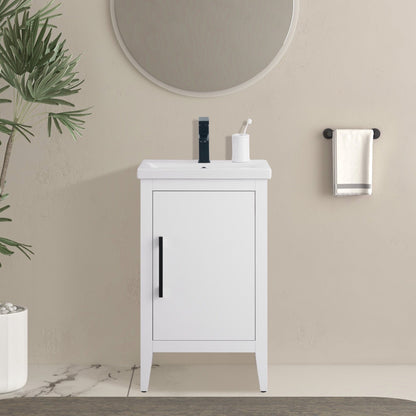 Vanity Art 20 oder 24 oder 30 Badezimmer-Waschtisch mit Einzelwaschbecken und Keramikplatte