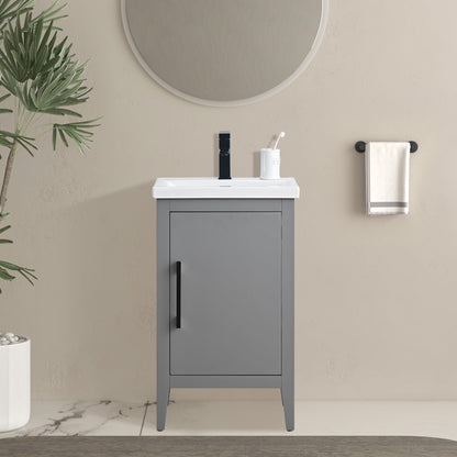 Vanity Art 20 oder 24 oder 30 Badezimmer-Waschtisch mit Einzelwaschbecken und Keramikplatte