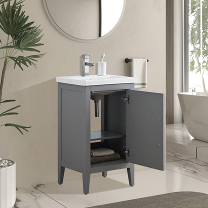 Vanity Art 20 oder 24 oder 30 Badezimmer-Waschtisch mit Einzelwaschbecken und Keramikplatte