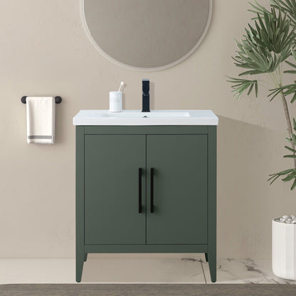 Vanity Art 20 oder 24 oder 30 Badezimmer-Waschtisch mit Einzelwaschbecken und Keramikplatte