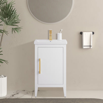 Vanity Art 20 oder 24 oder 30 Badezimmer-Waschtisch mit Einzelwaschbecken und Keramikplatte