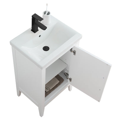 Vanity Art 20 oder 24 oder 30 Badezimmer-Waschtisch mit Einzelwaschbecken und Keramikplatte