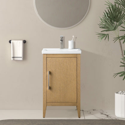 Vanity Art 20 oder 24 oder 30 Badezimmer-Waschtisch mit Einzelwaschbecken und Keramikplatte