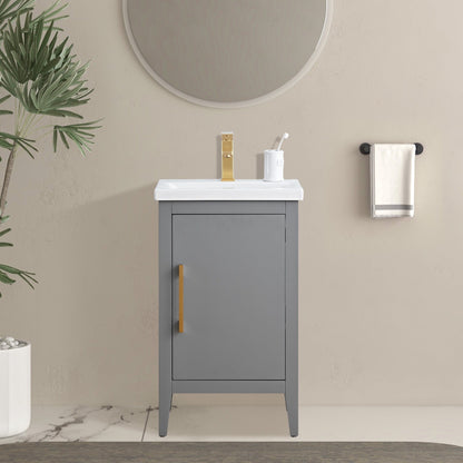 Vanity Art 20 oder 24 oder 30 Badezimmer-Waschtisch mit Einzelwaschbecken und Keramikplatte