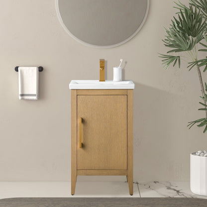 Vanity Art 20 oder 24 oder 30 Badezimmer-Waschtisch mit Einzelwaschbecken und Keramikplatte