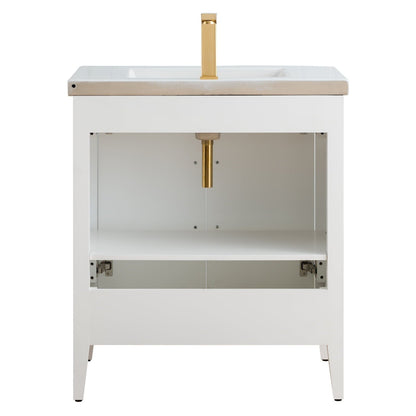 Vanity Art 20 oder 24 oder 30 Badezimmer-Waschtisch mit Einzelwaschbecken und Keramikplatte
