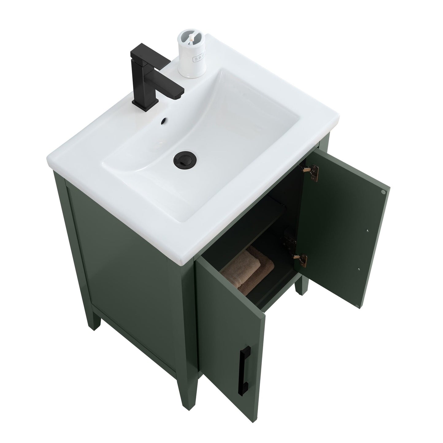 Vanity Art 20 oder 24 oder 30 Badezimmer-Waschtisch mit Einzelwaschbecken und Keramikplatte