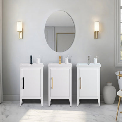 Vanity Art 20 oder 24 oder 30 Badezimmer-Waschtisch mit Einzelwaschbecken und Keramikplatte