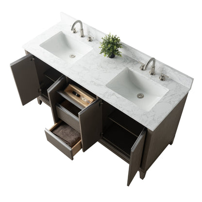 Vanity Art Badezimmerwaschtisch mit Keramikwaschbecken und Marmorplatte