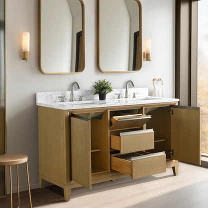 Vanity Art Badezimmerwaschtisch mit Keramikwaschbecken und Marmorplatte