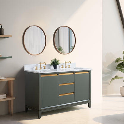 Vanity Art Badezimmerwaschtisch mit Keramikwaschbecken und Marmorplatte
