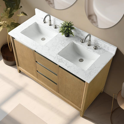 Vanity Art Badezimmerwaschtisch mit Keramikwaschbecken und Marmorplatte