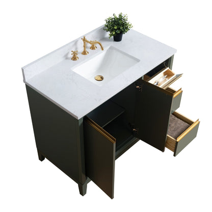 Vanity Art Badezimmerwaschtisch mit Keramikwaschbecken und Marmorplatte