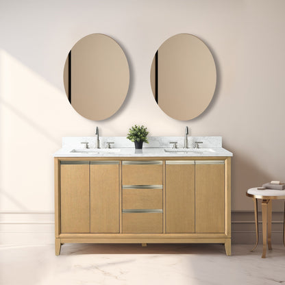 Vanity Art Badezimmerwaschtisch mit Keramikwaschbecken und Marmorplatte
