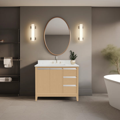Vanity Art Badezimmerwaschtisch mit Keramikwaschbecken und Marmorplatte