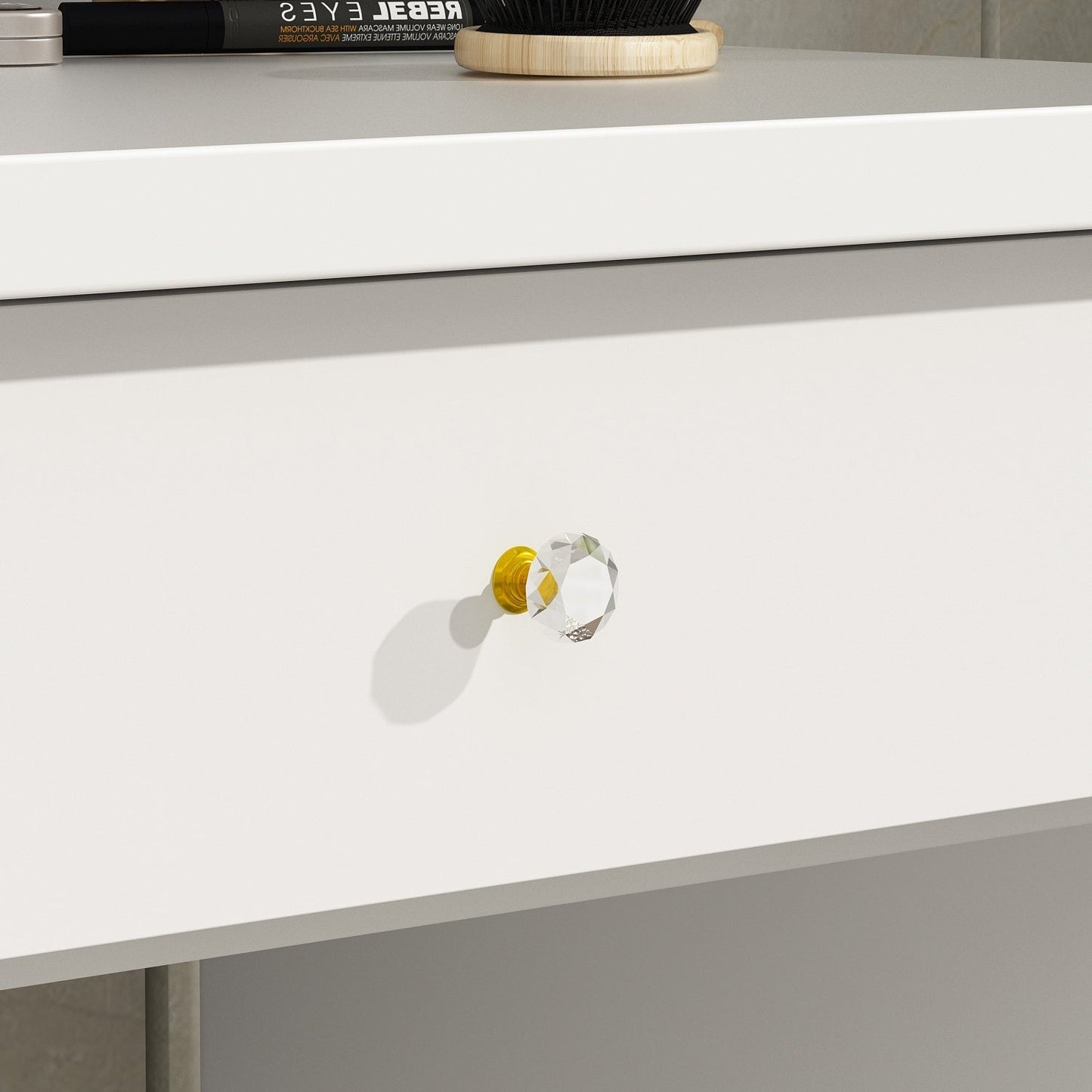 Schminktisch-Set mit Spiegel und Lampe, Schminktisch für Zuhause mit Hocker