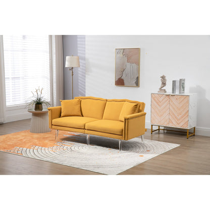 Velvet Upholstered Nailheads Loveseats Sleeper Sofa With Acrylic Feet