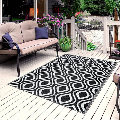Leichte, wendbare Outdoor-Bodenmatte/Teppich „Venice“ aus recyceltem Kunststoff