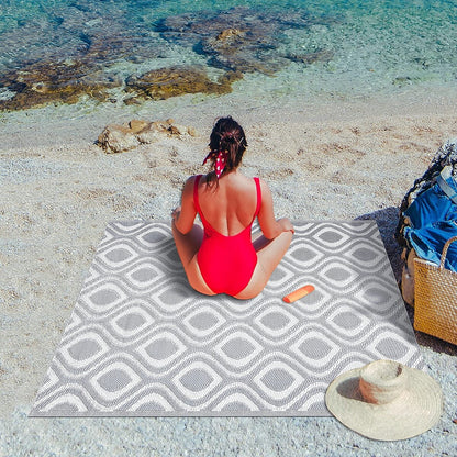 Leichte, wendbare Outdoor-Bodenmatte/Teppich „Venice“ aus recyceltem Kunststoff