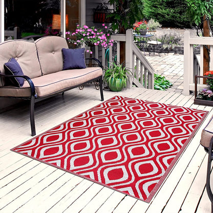 Leichte, wendbare Outdoor-Bodenmatte/Teppich „Venice“ aus recyceltem Kunststoff