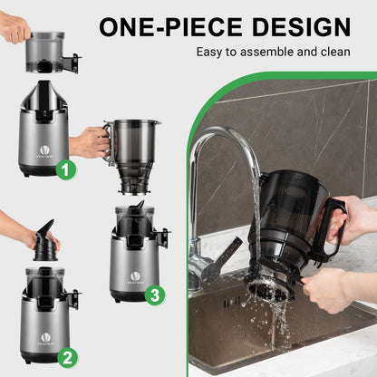 Ventray 900 Slow Masticating Juicer, Kaltpress-Entsafter mit 5,1 extra großem, breitem Einfüllschacht
