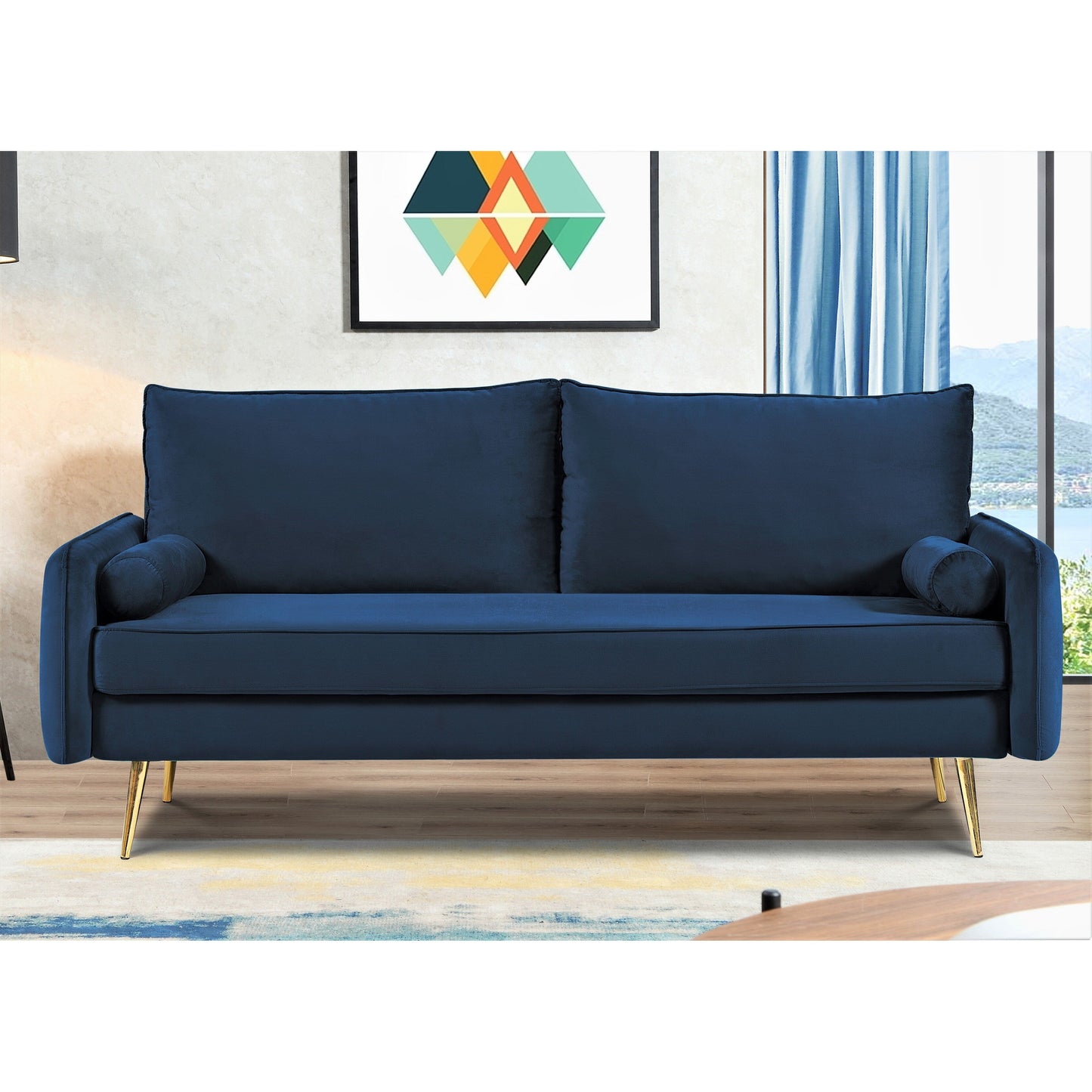 Villeda 70''W Polyester Square Arms Sofa
