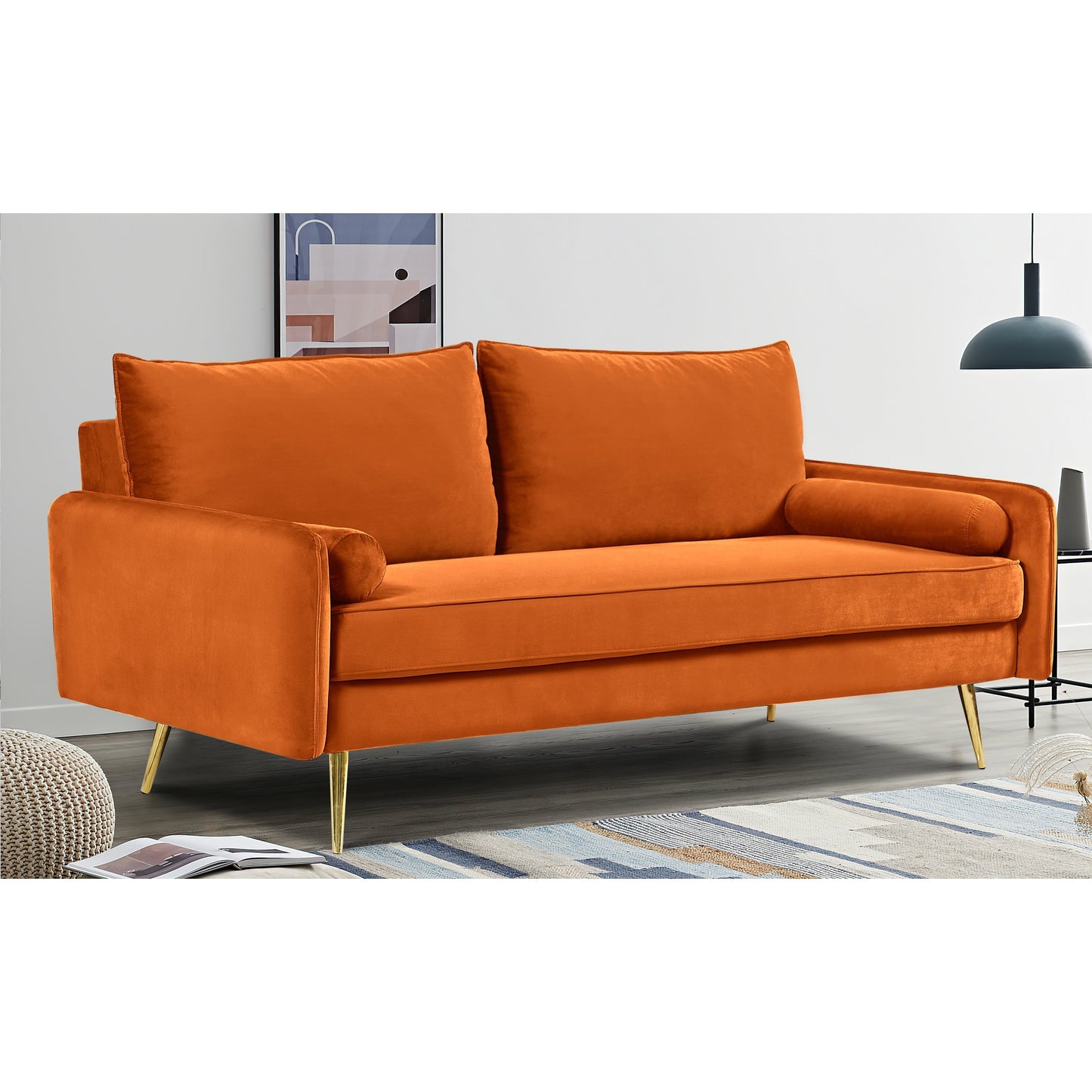 Villeda 70''W Polyester Square Arms Sofa
