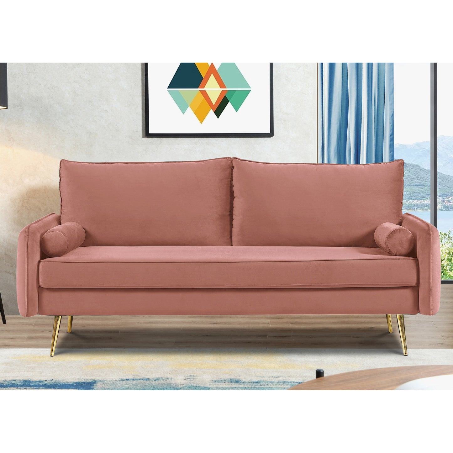 Villeda 70''W Polyester Square Arms Sofa