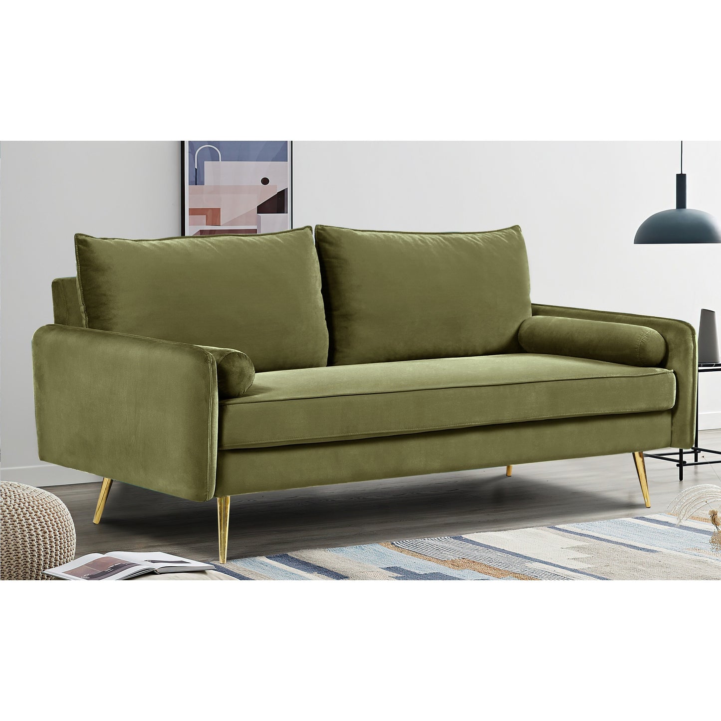 Villeda 70''W Polyester Square Arms Sofa