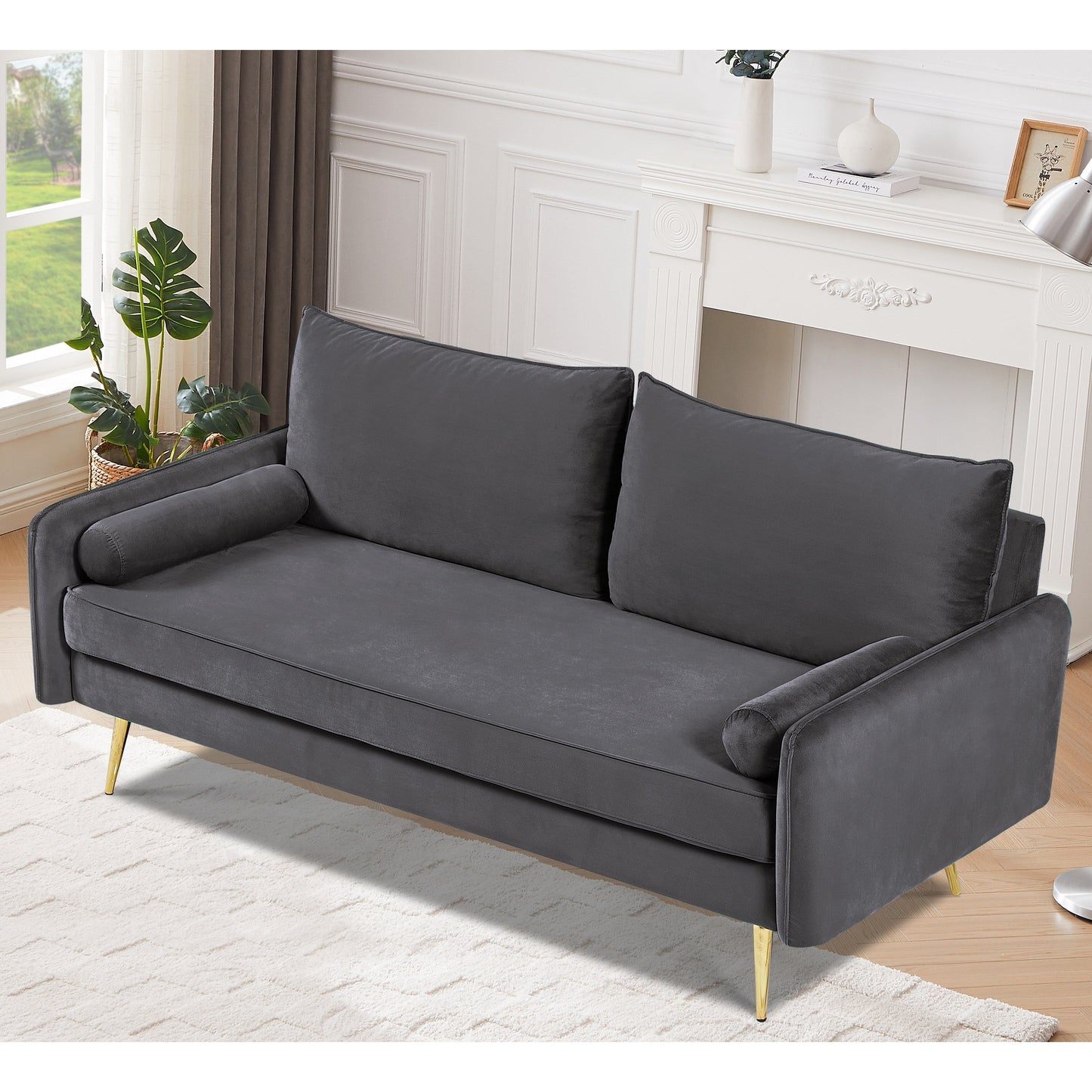 Villeda 70''W Polyester Square Arms Sofa